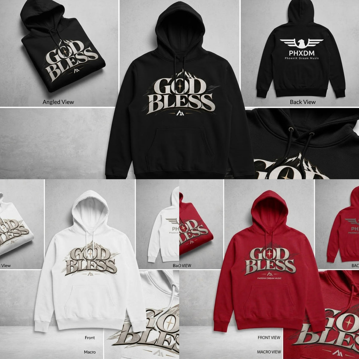 Hoodies "God Bless X PHXDM"