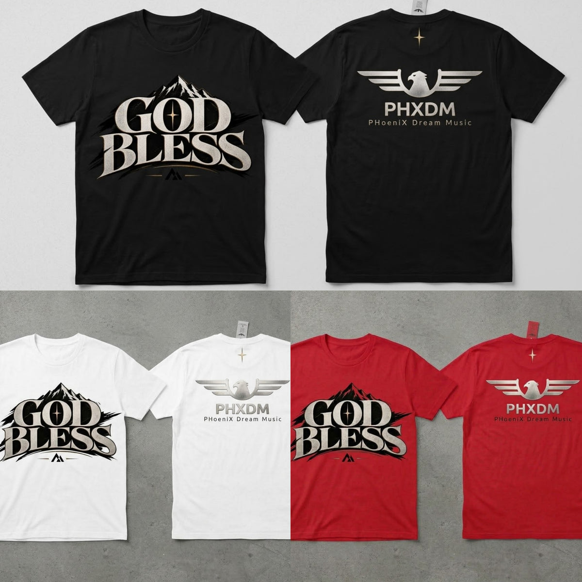T-shirts "God Bless X PHXDM"